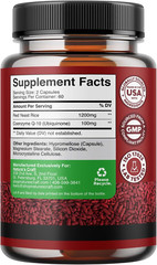 Red Yeast Rice with Coq10 Supplement – Extra Strength Red Yeast Rice 1200 Mg. Ca