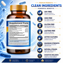 3 Pack Probiotic Supplement 100 Billion CFU Shelf Stable Digestive Health