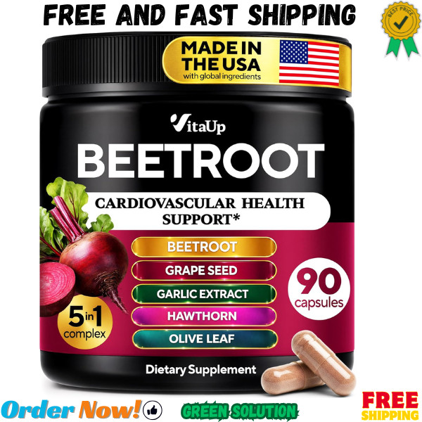 VitaUp Beet Root Capsules USA Made Beetroot Supplement for Normal Circulatio…