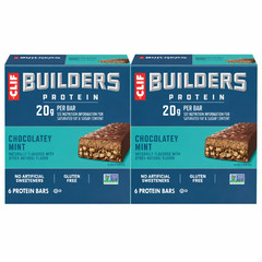 CLIF BUILDERS Protein Bars Chocolate Mint Gluten Free (2.4oz, 12 Ct)