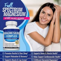 90 Count Magnesium Glycinate Complex Capsules, 1000mg Daily Mineral Wellness