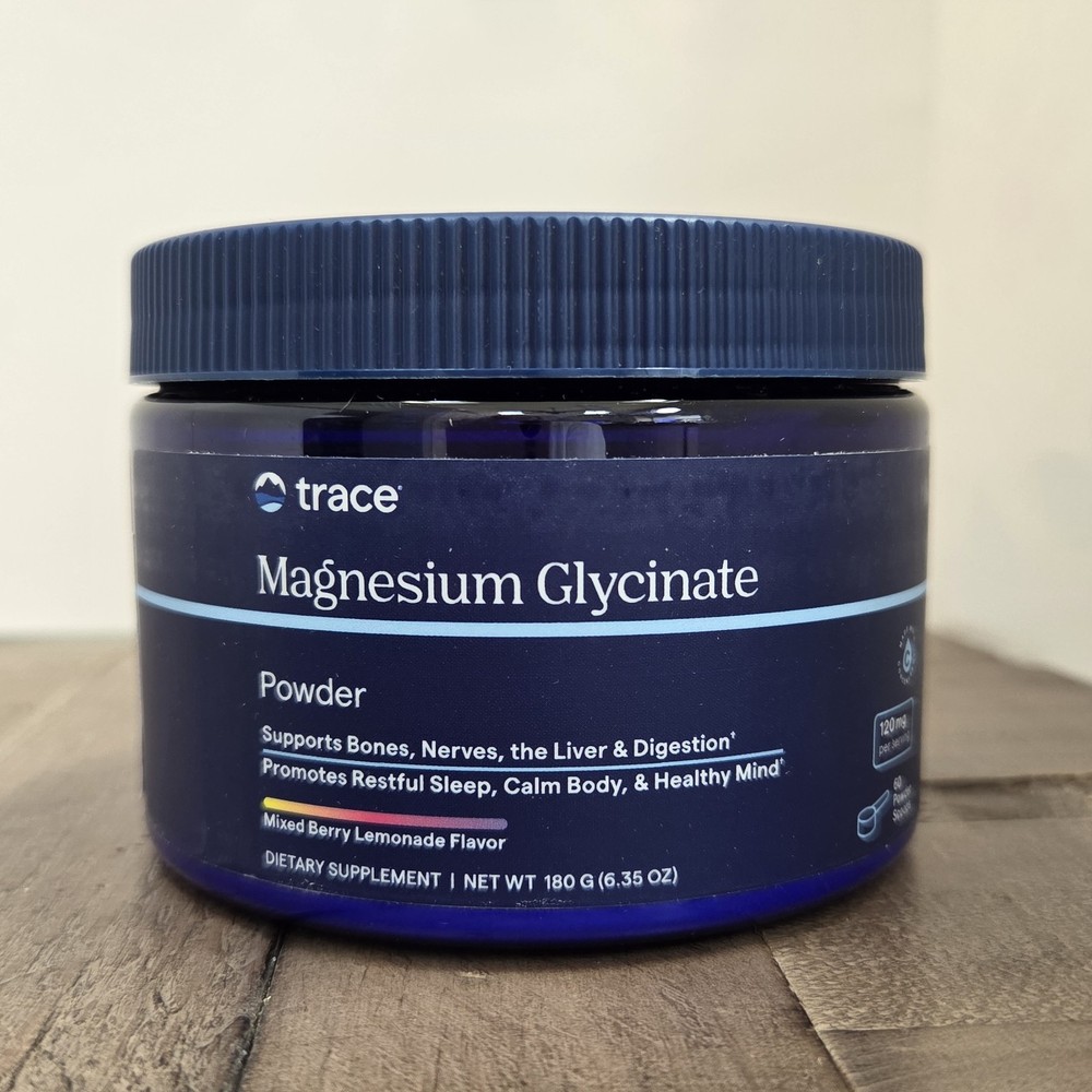 Trace Minerals Magnesium Glycinate Powder Mixed Berry Lemonade 180g 60 Scoops