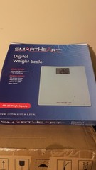 SmartHeart Digital Weight Scale, 438 lb Capacity, White, Battery, Auto Shut-Off