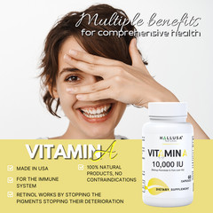VITAMIN A – Vision & Immune Support – Eye Strain – Essential Nutrient – 60 Cap
