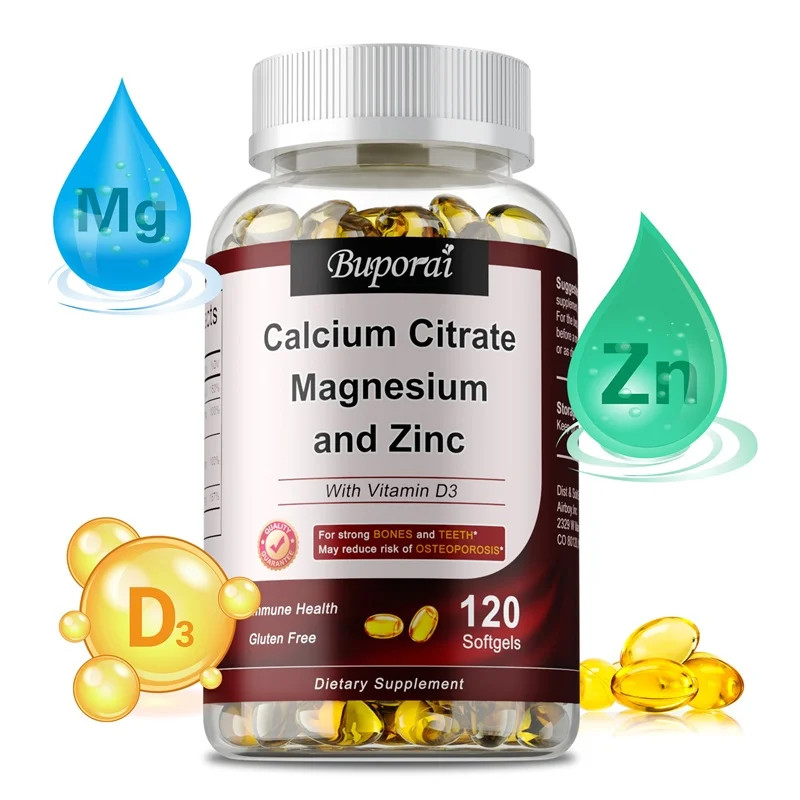 Calcium Citrate Magnesium and Zinc 120pcs – Reduce Stress, Muscle, Bone, Nerve