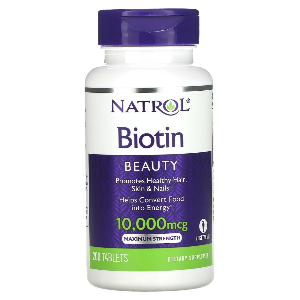 Biotin, Maximum Strength, 10,000 mcg, 200 Tablets