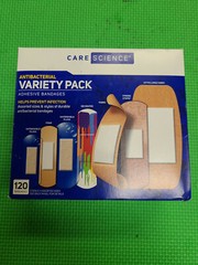 Care Science Antibacterial Adhesive Bandages Variety Pack, 120 CT