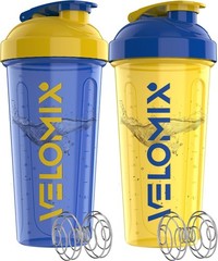 Protein Shaker Bottle 28oz 2 Pack Leak Proof Wire Whisk Gym BPA Free, Well Mixed