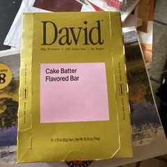 David High Protein Cake Batter Flavored Bar Gluten Free 12 ct 10/31/26