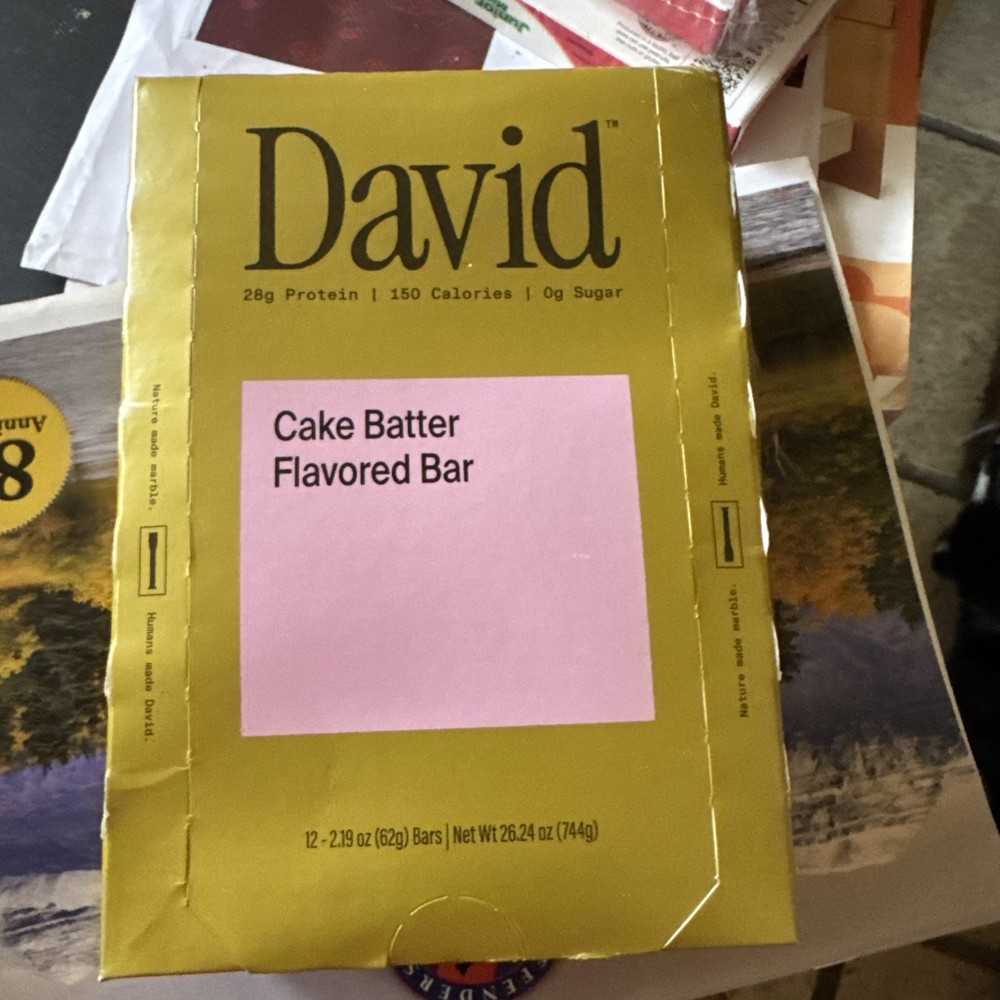 David High Protein Cake Batter Flavored Bar Gluten Free 12 ct 10/31/26