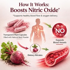 Beetroot Capsules 1300mg Nitric Oxide Booster Vegan 60 Count Lemeli Extract High