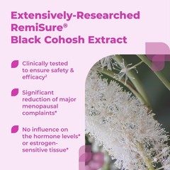 Menopause Supplements Black Cohosh Estrogen-Free 120 Tablets Clinically Proven