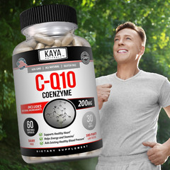 (2 Pack) High Absorption CoQ10 200mg Heart Health Support Co-Q10 Antioxidant