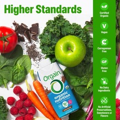 Organic Nutritional Vegan Protein Shake, Smooth Chocolate – 16g Plant Based P…