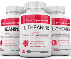 L-Theanine 200mg, 180 Capsules Double Strength Non-GMO, Gluten Free USA MADE