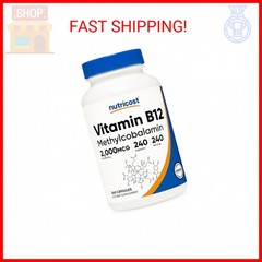 Nutricost Vitamin B12 (Methylcobalamin) 2000mcg, 240 Capsules – Vegetarian Caps,