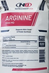 NutraDirect L-Arginine 1000mg Tablets – 500 Tablets EXP: APRIL 2026