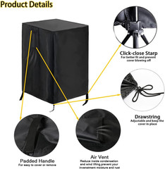 Fire Column Cover,21Inch Square Firepit Cover for Patio Fire Column Waterproof O