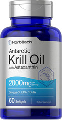 Horbäach Antarctic Krill Oil 2000Mg | 60 Softgel Capsules | Omega-3, EPA, DHA Su