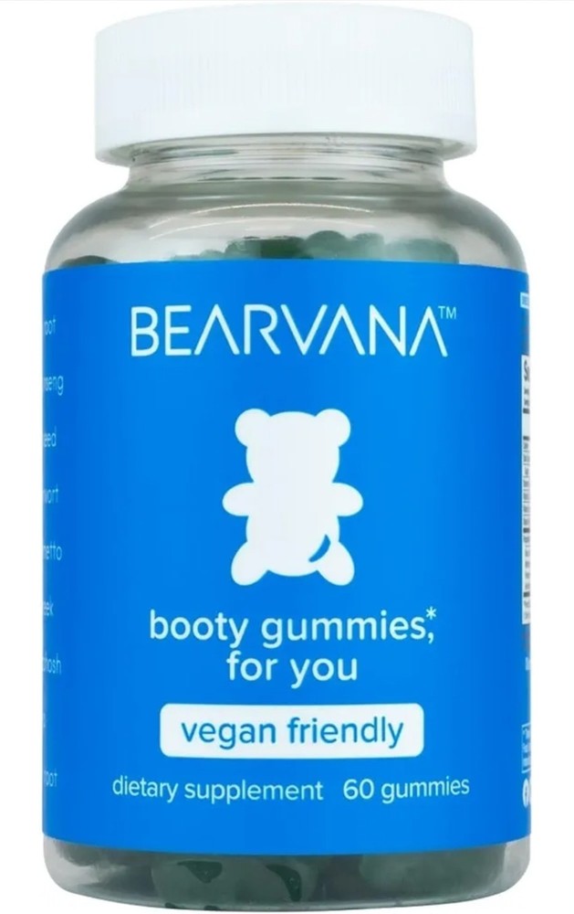 BEARVANA Booty Gummies Vegan Gluten-Free Dairy-Free Soy-Free 60 Gummies