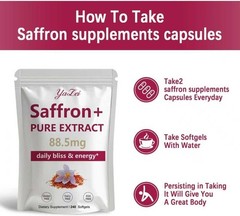 88.5mg Saffron Extract Softgels – , Gluten-Free, for Stress Relief & Health