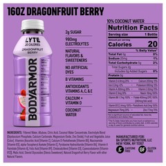 BODYARMOR LYTE, Dragonfruit Berry, Electrolyte Drink, 20 Calories, 16 Fl Oz Bott
