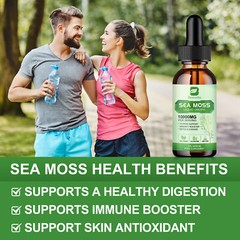 Natural Sea Moss Liquid Drops with Bladderwrack Support Thyroid Support,Blacksee