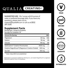 Qualia Creatine | Advanced Complex | 2 Sources 1 Month Supply, White