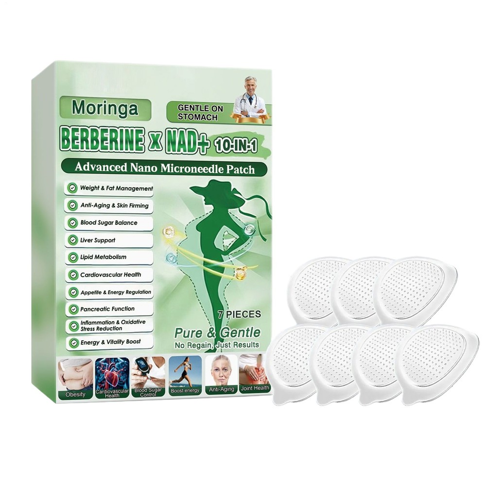 Moringa & Berberine 10-IN-1 Advanced Nano Microneedle Patch – 7pcs/box (1-3 BO #