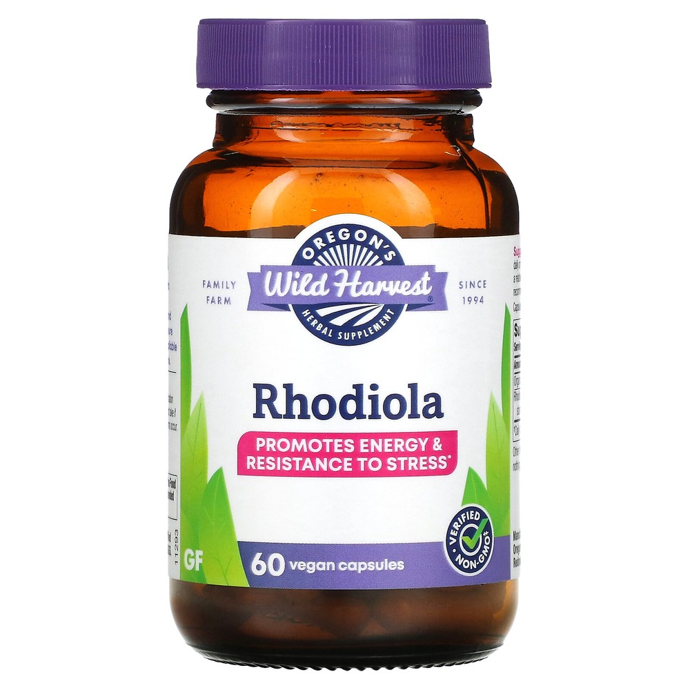 Oregon s Wild Harvest Rhodiola 60 Vegetarian Capsules Dairy-Free, Gluten-Free,