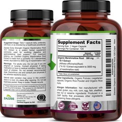 USDA Organic Marshmallow Root 10:1 Extract, 3000 mg Strength, 120 Vegan Capsules