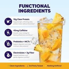Javvy Clear Protein Refresher Strawberry Açaí & Mango Pineapple 2 Pack 10g Prote