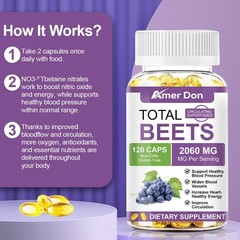 Total Beets Circulation Superfood Beet Root with Blood Pressure Support 120Cpas