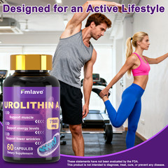 Urolithin A 500mg Resveratrol Healthy Aging Mitochondrial Mitophagy Support 60PC