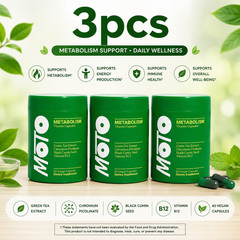 MOTO Metabolism Capsules with Green Tea Extract & Vitamin B12, Natural Support