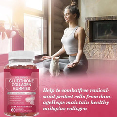 Glutathione Gummies with Collagen & Vitamins Anti Aging Beauty Supplement 60Pc