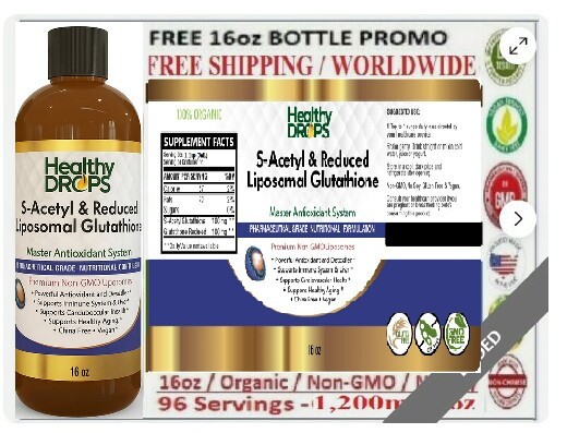 LIPOSOMAL S-acetyl Glutathion 96 Servings 1,200mg/oz 100% ORGANIC 16oz Exp 2028