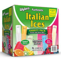 Italian Ice Freezer Bars 96 Count Assorted Flavors Fat Free 2 oz Fruit Juice