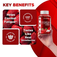 (3 Pack) Vitamatic Vitamin B Complex Gummies with Vitamin C & Inositol
