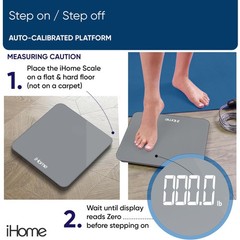 iHome Digital Scale, Bathroom Scale, Batteries Included, Scale Body Weight, W…