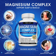 Advanced 8 Toplux Nutrition Complex Mag 1000mg Supports 4X Elemental Magnesium