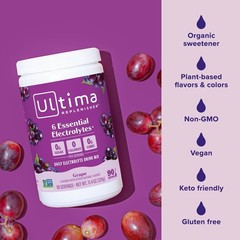 Hydration Powder with 6 Electrolytes – Grape, 90 Servings