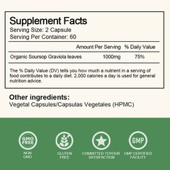 120pcs Soursop Graviola Extract Capsule 1000mg Support Immune Health PureNatural