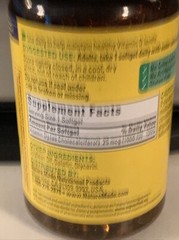 Nature Made Vitamin D3 25 mcg., 650 Softgels Exp 6/2026