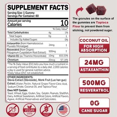 Astaxanthin Supplements 24mg Gummies with Resveratrol, 60 Count (Pack of 2)
