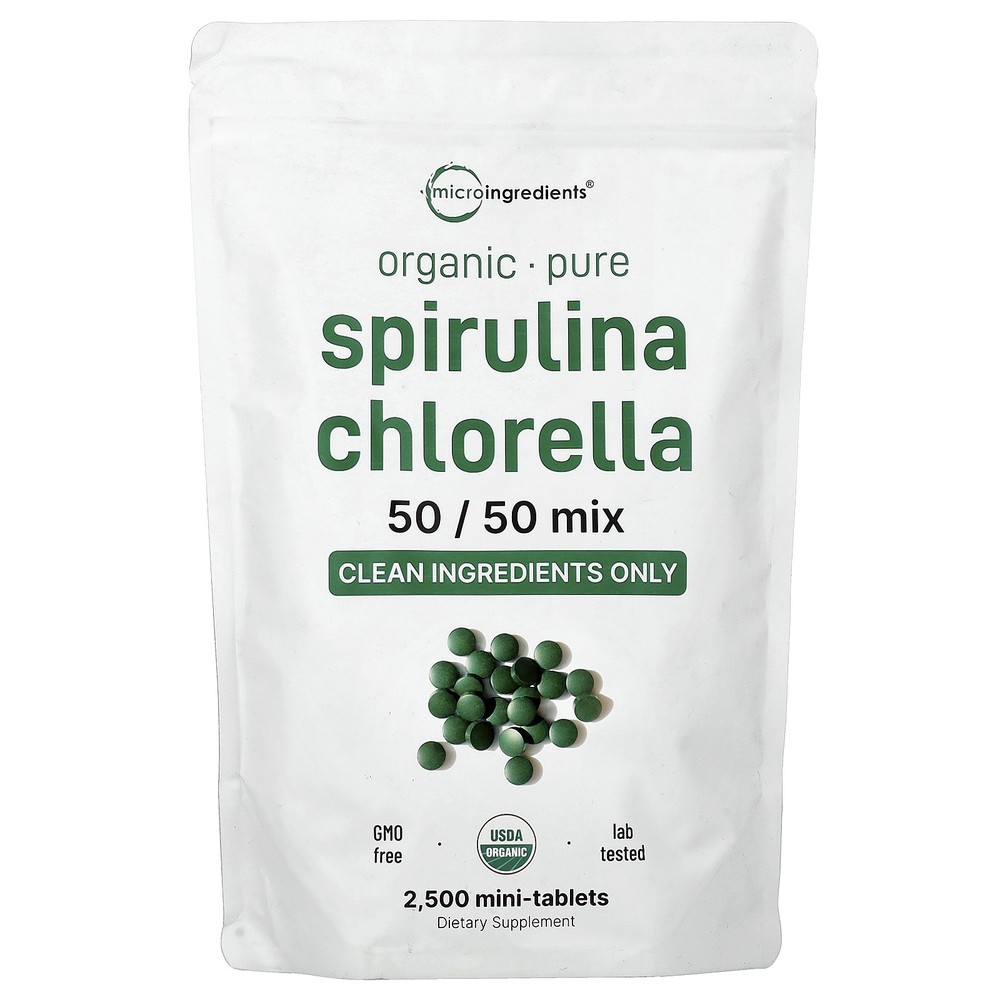 Organic Spirulina Chlorella, 2,500 Mini Tablets