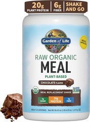 Meal Replacement Shakes, Raw Organic, Chocolate Protein Powder with Plant Base