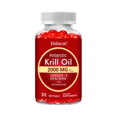 Antarctic Krill Oil 2000mg Softgels | Omega-3 EPA, DHA, with Astaxanthin
