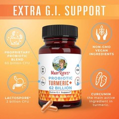 MaryRuth Organics Probiotic Turmeric + Extra GI Support | 62 Billion CFU | Or…