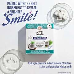 GuruNanda Teeth Whitening Strips-7-Day Treatment w/Non-Slip,Dry Strip Technology